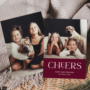 Tarjeta Festiva Salud Texto decorativo Feliz Año Nuevo Dos Foto