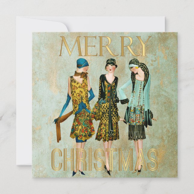 Tarjeta Festiva Saludo a las Navidades de la Vieja década de 1930 (Anverso)