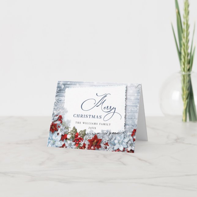 Tarjeta Festiva Saludo a los Navidades rusos de Holly y Pine (Anverso)