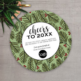 Tarjeta Festiva Saludo comercial con logotipo - Saludos - Rama de 