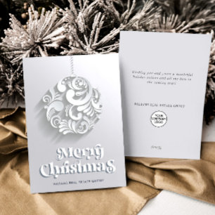 Tarjeta Festiva Saludo corporativo de 3D Ornament Christmas Tree