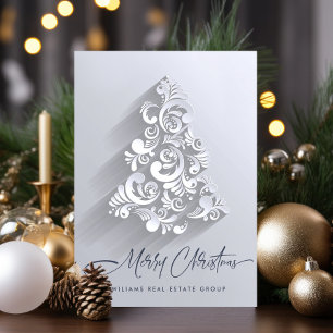 Tarjeta Festiva Saludo corporativo de 3D Ornament Christmas Tree
