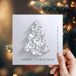 Tarjeta Festiva Saludo corporativo de 3D Ornament Christmas Tree