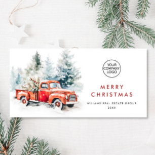 Tarjeta Festiva Saludo corporativo de Navidades de Camión de Granj