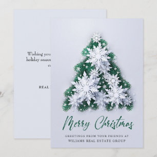 Tarjeta Festiva Saludo corporativo de Navidades de Snowflakes