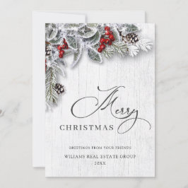 Tarjeta Festiva Saludo corporativo de navidades Holly