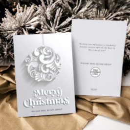 Tarjeta Festiva Saludo corporativo de Ornament Christmas Tree