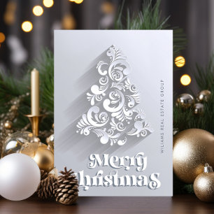 Tarjeta Festiva Saludo corporativo de Ornament Christmas Tree