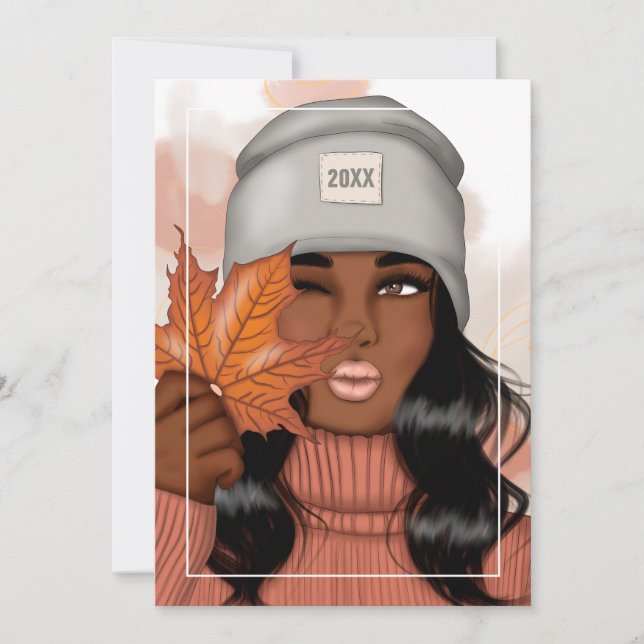 Tarjeta Festiva Saludo de Acción de Gracias de otoño - caída (Anverso)