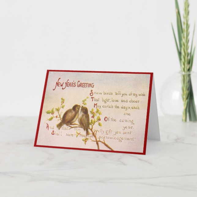 Tarjeta Festiva Saludo de Año Nuevo (Anverso)