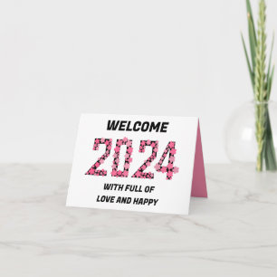 TARJETA FESTIVA SALUDO DE AÑO NUEVO 2024 MAMÁ PAPÁ HERMANA HERMANO