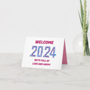TARJETA FESTIVA SALUDO DE AÑO NUEVO 2024 MAMÁ PAPÁ HERMANA HERMANO