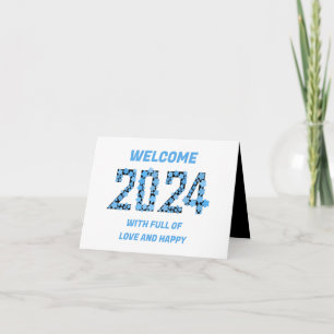 TARJETA FESTIVA SALUDO DE AÑO NUEVO 2024 PARA MAMÁ, PAPÁ, ABUELA