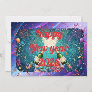 Tarjeta Festiva Saludo de año nuevo Led