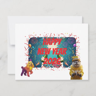 Tarjeta Festiva Saludo de año nuevo lol