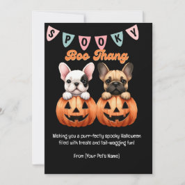 Tarjeta Festiva Saludo de Bulldog Francés de Halloween