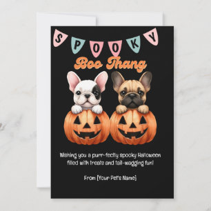 Tarjeta Festiva Saludo de Bulldog Francés de Halloween
