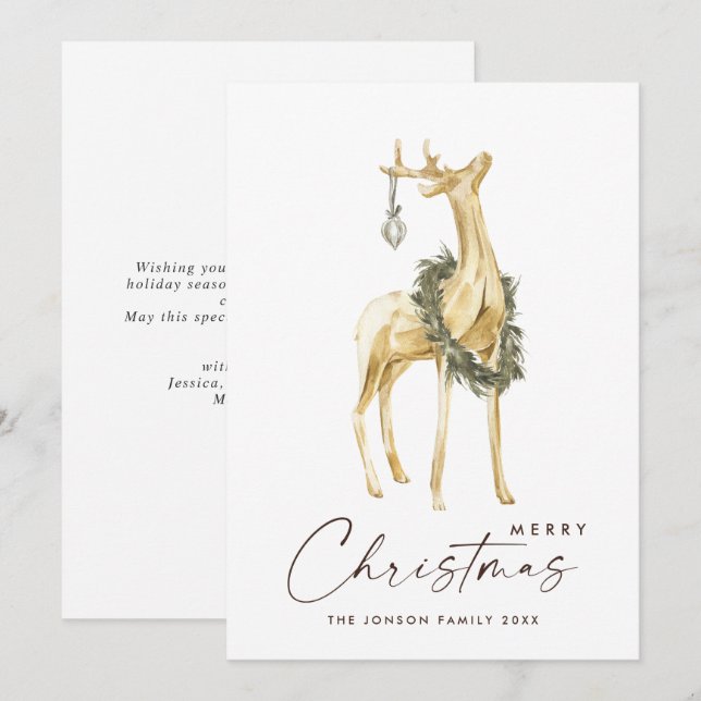 Tarjeta Festiva Saludo de composición de Navidades bohemios neutra (Anverso / Reverso)