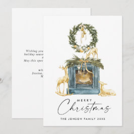 Tarjeta Festiva Saludo de composición de Navidades bohemios neutra