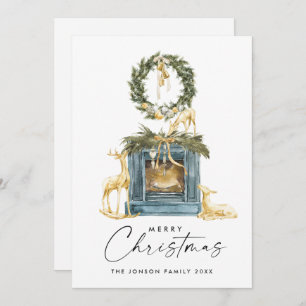 Tarjeta Festiva Saludo de composición de Navidades bohemios neutra