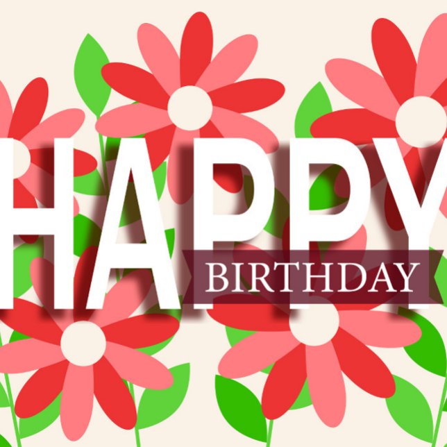 Tarjeta Festiva Saludo de cumpleaños (Pretty Colorful Flowers Design Card, Great for Family and Friends!)