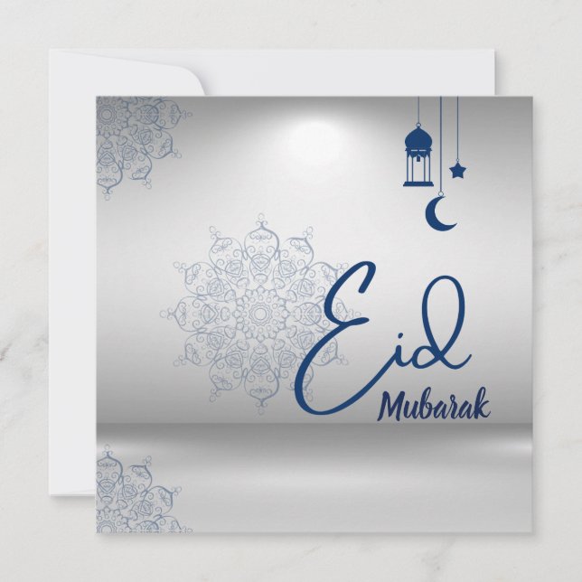Tarjeta Festiva Saludo de Eid Mubarak (Anverso)