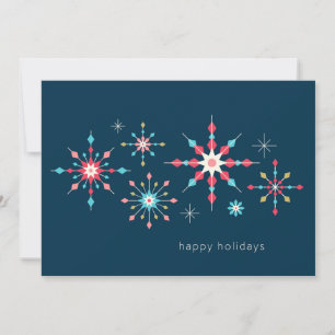 Tarjeta Festiva Saludo de feriado con copo de nieve geométrico