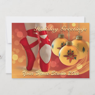 Tarjeta Festiva Saludo de feriado de Navidades de ballet