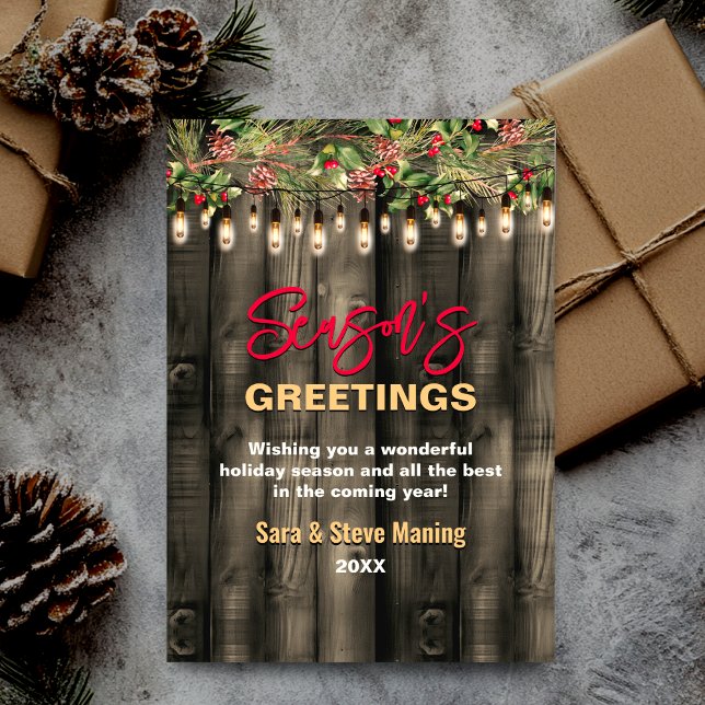 Tarjeta Festiva Saludo de feriado para Navidades rústicos de campo (Subido por el creador)