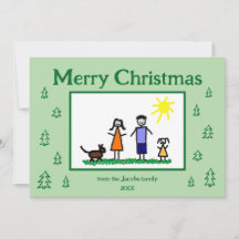 Saludo de feriado plano personalizado de árboles d