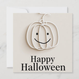 Tarjeta Festiva Saludo de Halloween de calabaza de alambre minimal
