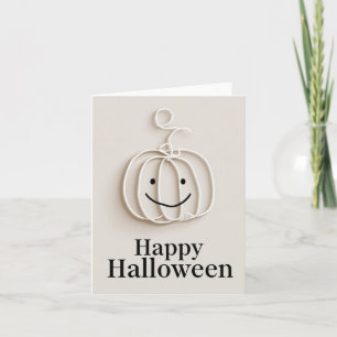 Tarjeta Festiva Saludo de Halloween de calabaza de alambre minimal