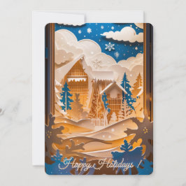 Tarjeta Festiva Saludo de Invierno Mágico
