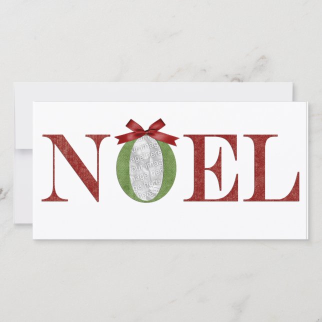Tarjeta Festiva Saludo de la foto de Noel (Anverso)