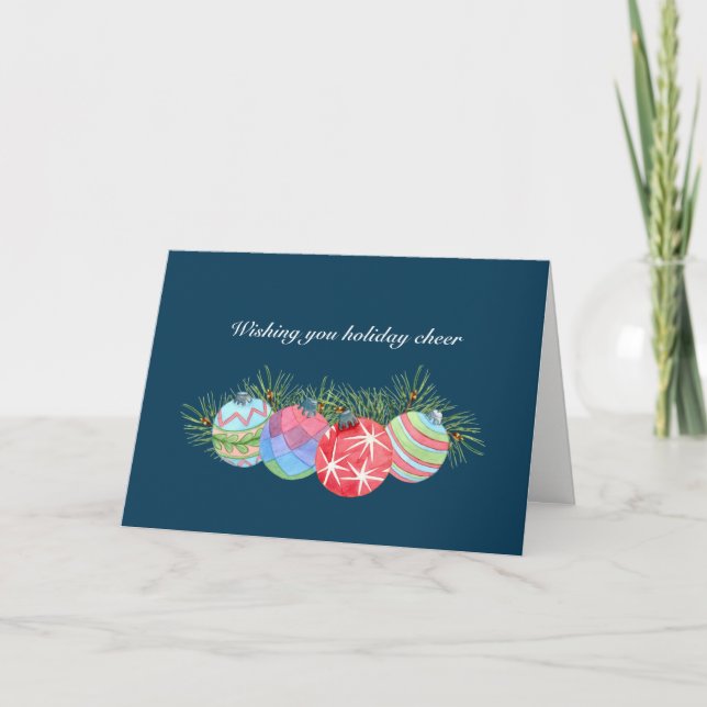 Tarjeta Festiva Saludo de los Navidades azules durante feriados cá (Anverso)