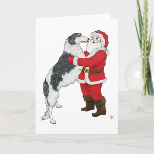 Tarjeta Festiva Saludo de los Navidades de Borzoi