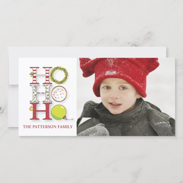 Tarjeta Festiva Saludo de los Navidades de feriado de HO HO HO (Anverso)