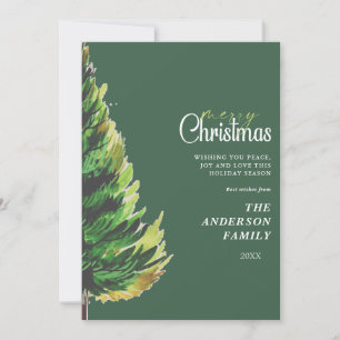Tarjeta Festiva Saludo de los Navidades de Pine Tree de color de a