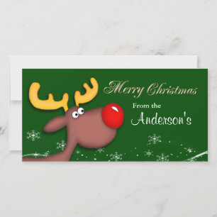 Tarjeta Festiva Saludo de los Navidades de Rudolf