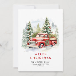 Tarjeta Festiva Saludo de los Navidades del país del Camión Rojo R