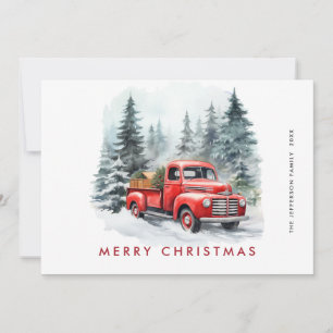 Tarjeta Festiva Saludo de los Navidades del país del Camión Rojo R