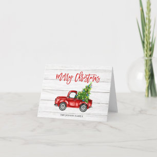 Tarjeta Festiva Saludo de los retro clásicos Navidades de Camión R
