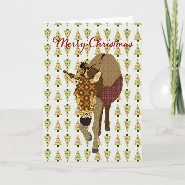 Tarjeta Festiva Saludo de Moses Christmas Tree (Anverso)