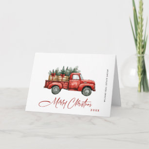 Tarjeta Festiva Saludo de Navidades corporativos de Camión Rojo Re
