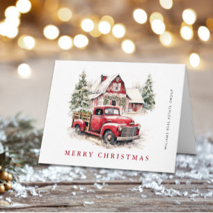 Tarjeta Festiva Saludo de Navidades corporativos de Camión Rojo Re