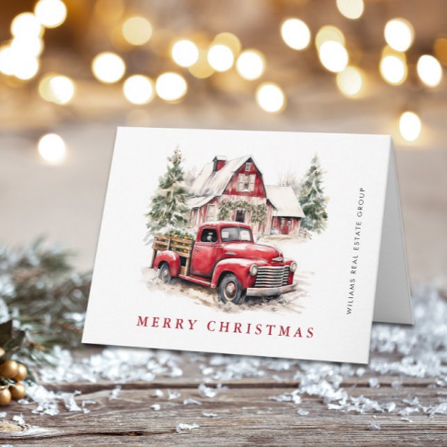 Tarjeta Festiva Saludo de Navidades corporativos de Camión Rojo Re (Subido por el creador)