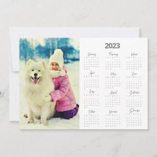 Tarjeta Festiva Saludo de Navidades del calendario fotográfico