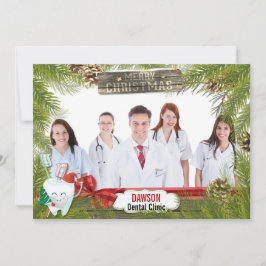 Tarjeta Festiva Saludo de negocios de fotografía de dentista pino 