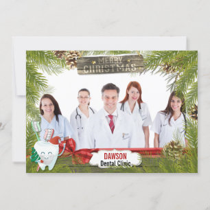 Tarjeta Festiva Saludo de negocios de fotografía de dentista pino