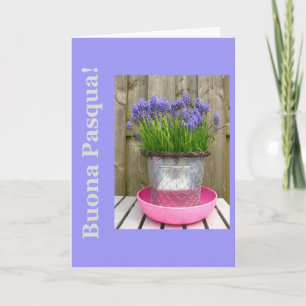Tarjeta Festiva Saludo de Pascua de frecuentes hiacintos azules - 